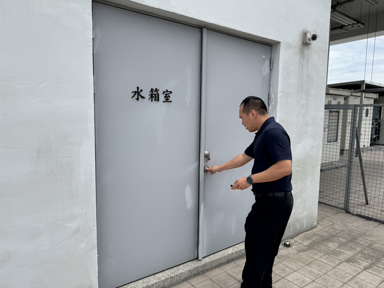 日太資產巡檢台中忠孝國賓影城水箱室及機電設備，確保資產處於良好待命狀態